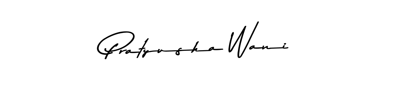 How to make Pratyusha Wani name signature. Use Asem Kandis PERSONAL USE style for creating short signs online. This is the latest handwritten sign. Pratyusha Wani signature style 9 images and pictures png