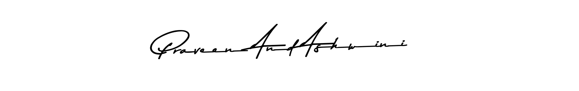 Use a signature maker to create a handwritten signature online. With this signature software, you can design (Asem Kandis PERSONAL USE) your own signature for name Praveen And Ashwini. Praveen And Ashwini signature style 9 images and pictures png