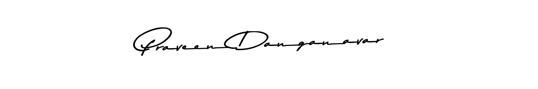 How to make Praveen Danganavar name signature. Use Asem Kandis PERSONAL USE style for creating short signs online. This is the latest handwritten sign. Praveen Danganavar signature style 9 images and pictures png