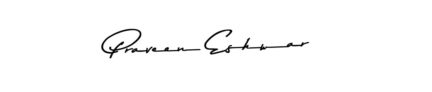 How to make Praveen Eshwar name signature. Use Asem Kandis PERSONAL USE style for creating short signs online. This is the latest handwritten sign. Praveen Eshwar signature style 9 images and pictures png