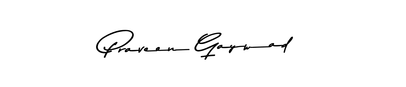 How to make Praveen Gaywad name signature. Use Asem Kandis PERSONAL USE style for creating short signs online. This is the latest handwritten sign. Praveen Gaywad signature style 9 images and pictures png