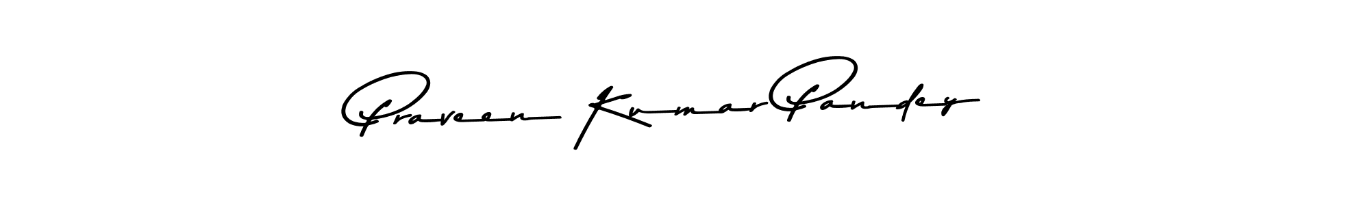 Make a beautiful signature design for name Praveen Kumar Pandey. With this signature (Asem Kandis PERSONAL USE) style, you can create a handwritten signature for free. Praveen Kumar Pandey signature style 9 images and pictures png