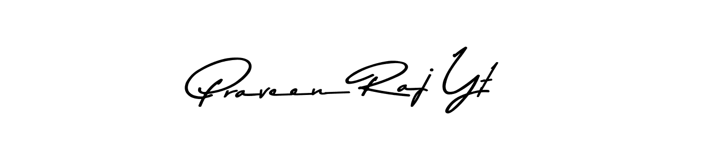 How to make Praveen Raj Yt name signature. Use Asem Kandis PERSONAL USE style for creating short signs online. This is the latest handwritten sign. Praveen Raj Yt signature style 9 images and pictures png