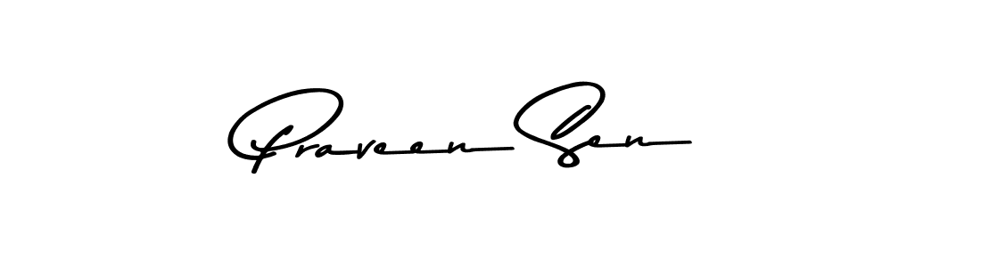 Create a beautiful signature design for name Praveen Sen. With this signature (Asem Kandis PERSONAL USE) fonts, you can make a handwritten signature for free. Praveen Sen signature style 9 images and pictures png