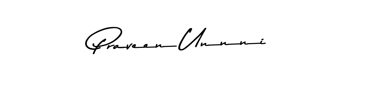 Design your own signature with our free online signature maker. With this signature software, you can create a handwritten (Asem Kandis PERSONAL USE) signature for name Praveen Unnni. Praveen Unnni signature style 9 images and pictures png