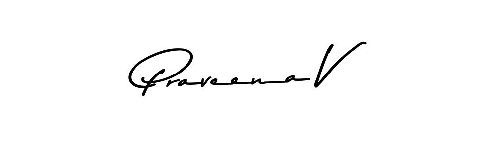 How to make Praveena V signature? Asem Kandis PERSONAL USE is a professional autograph style. Create handwritten signature for Praveena V name. Praveena V signature style 9 images and pictures png