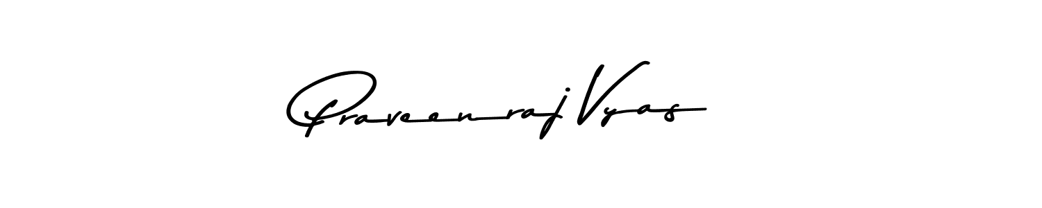 Design your own signature with our free online signature maker. With this signature software, you can create a handwritten (Asem Kandis PERSONAL USE) signature for name Praveenraj Vyas. Praveenraj Vyas signature style 9 images and pictures png