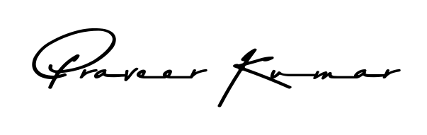 Personalize your online presence with Praveer Kumar signature rendered in elegant Asem Kandis PERSONAL USE font. Great for website footers and blogs. Praveer Kumar signature style 9 images and pictures png