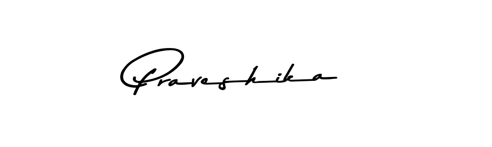 Make a beautiful signature design for name Praveshika. With this signature (Asem Kandis PERSONAL USE) style, you can create a handwritten signature for free. Praveshika signature style 9 images and pictures png