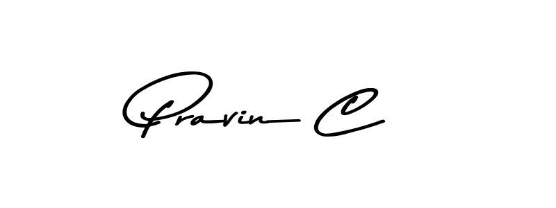 Pravin C stylish signature style. Best Handwritten Sign (Asem Kandis PERSONAL USE) for my name. Handwritten Signature Collection Ideas for my name Pravin C. Pravin C signature style 9 images and pictures png