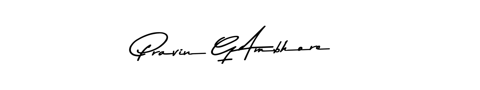 Also You can easily find your signature by using the search form. We will create Pravin G Ambhore name handwritten signature images for you free of cost using Asem Kandis PERSONAL USE sign style. Pravin G Ambhore signature style 9 images and pictures png