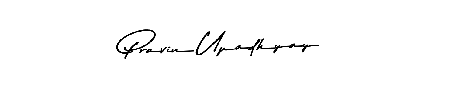 How to make Pravin Upadhyay name signature. Use Asem Kandis PERSONAL USE style for creating short signs online. This is the latest handwritten sign. Pravin Upadhyay signature style 9 images and pictures png