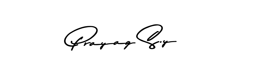 Make a beautiful signature design for name Prayag S.y. With this signature (Asem Kandis PERSONAL USE) style, you can create a handwritten signature for free. Prayag S.y signature style 9 images and pictures png