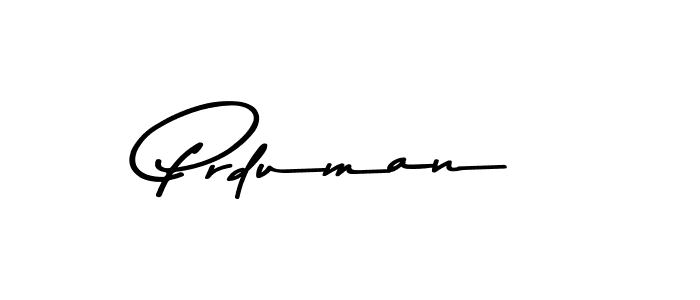 Design your own signature with our free online signature maker. With this signature software, you can create a handwritten (Asem Kandis PERSONAL USE) signature for name Prduman. Prduman signature style 9 images and pictures png
