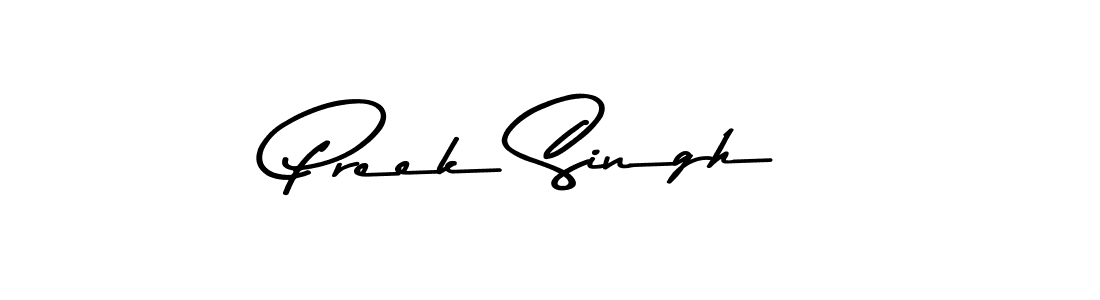 Make a beautiful signature design for name Preek Singh. With this signature (Asem Kandis PERSONAL USE) style, you can create a handwritten signature for free. Preek Singh signature style 9 images and pictures png