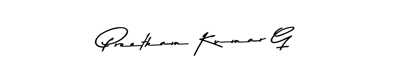 How to make Preetham Kumar G signature? Asem Kandis PERSONAL USE is a professional autograph style. Create handwritten signature for Preetham Kumar G name. Preetham Kumar G signature style 9 images and pictures png