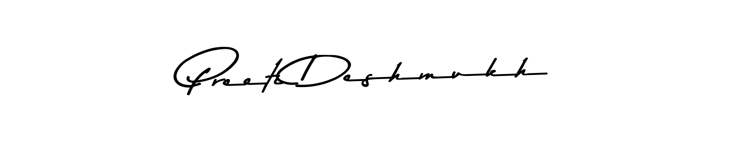 Design your own signature with our free online signature maker. With this signature software, you can create a handwritten (Asem Kandis PERSONAL USE) signature for name Preeti Deshmukh. Preeti Deshmukh signature style 9 images and pictures png