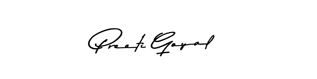How to make Preeti Goyal name signature. Use Asem Kandis PERSONAL USE style for creating short signs online. This is the latest handwritten sign. Preeti Goyal signature style 9 images and pictures png