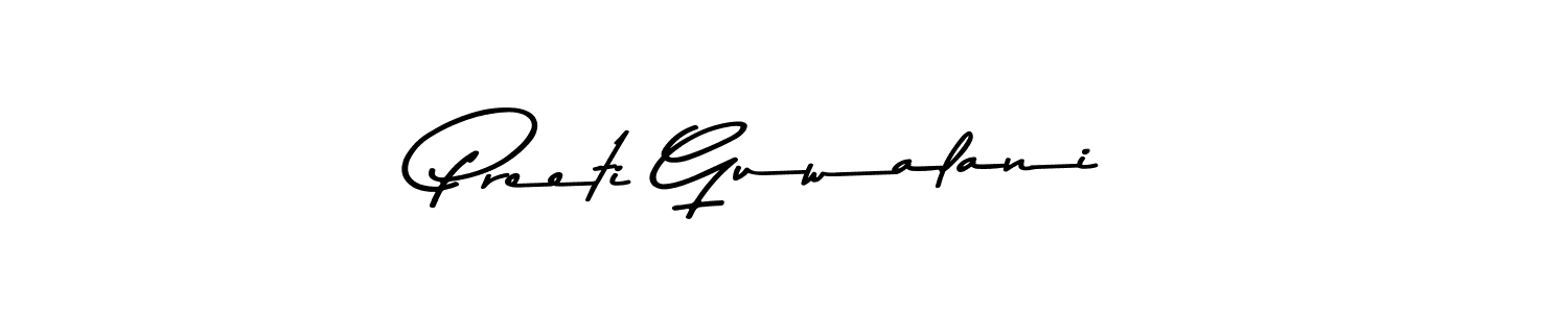 Preeti Guwalani stylish signature style. Best Handwritten Sign (Asem Kandis PERSONAL USE) for my name. Handwritten Signature Collection Ideas for my name Preeti Guwalani. Preeti Guwalani signature style 9 images and pictures png