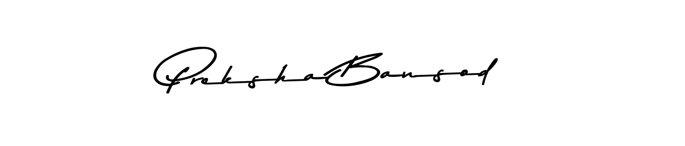 Preksha Bansod stylish signature style. Best Handwritten Sign (Asem Kandis PERSONAL USE) for my name. Handwritten Signature Collection Ideas for my name Preksha Bansod. Preksha Bansod signature style 9 images and pictures png