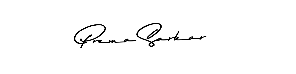 How to make Prema Sarkar name signature. Use Asem Kandis PERSONAL USE style for creating short signs online. This is the latest handwritten sign. Prema Sarkar signature style 9 images and pictures png