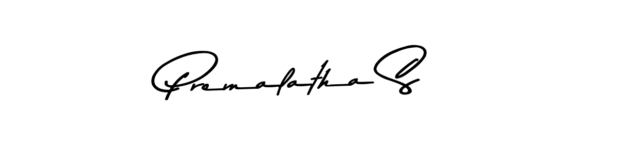 How to make Premalatha S name signature. Use Asem Kandis PERSONAL USE style for creating short signs online. This is the latest handwritten sign. Premalatha S signature style 9 images and pictures png