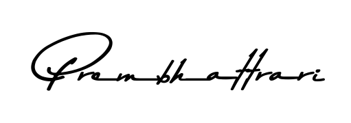 A modern signature idea for name Prembhattrari using Asem Kandis PERSONAL USE font. Clean strokes and elegant curves make it stand out instantly. Prembhattrari signature style 9 images and pictures png