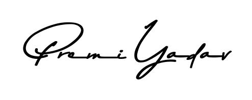 Similarly Asem Kandis PERSONAL USE is the best handwritten signature design. Signature creator online. You can use it as an online autograph creator for name Premi Yadav. Premi Yadav signature style 9 images and pictures png