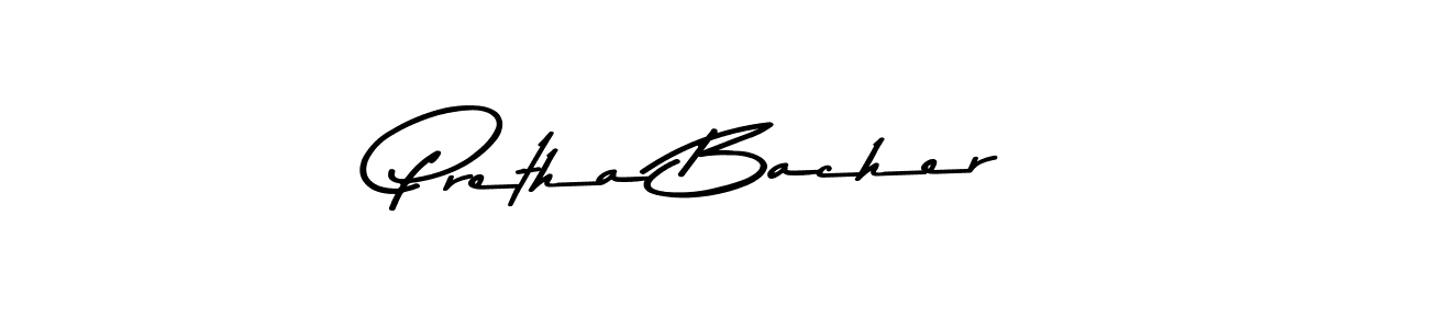 Make a beautiful signature design for name Pretha Bacher. With this signature (Asem Kandis PERSONAL USE) style, you can create a handwritten signature for free. Pretha Bacher signature style 9 images and pictures png