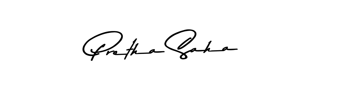 Create a beautiful signature design for name Pretha Saha. With this signature (Asem Kandis PERSONAL USE) fonts, you can make a handwritten signature for free. Pretha Saha signature style 9 images and pictures png
