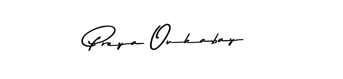 Preya Oukabay stylish signature style. Best Handwritten Sign (Asem Kandis PERSONAL USE) for my name. Handwritten Signature Collection Ideas for my name Preya Oukabay. Preya Oukabay signature style 9 images and pictures png