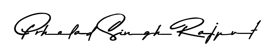 Get an exclusive digital autograph for Prhelad Singh Rajput. The Asem Kandis PERSONAL USE typeface captures the charm of real penmanship on paper. Prhelad Singh Rajput signature style 9 images and pictures png