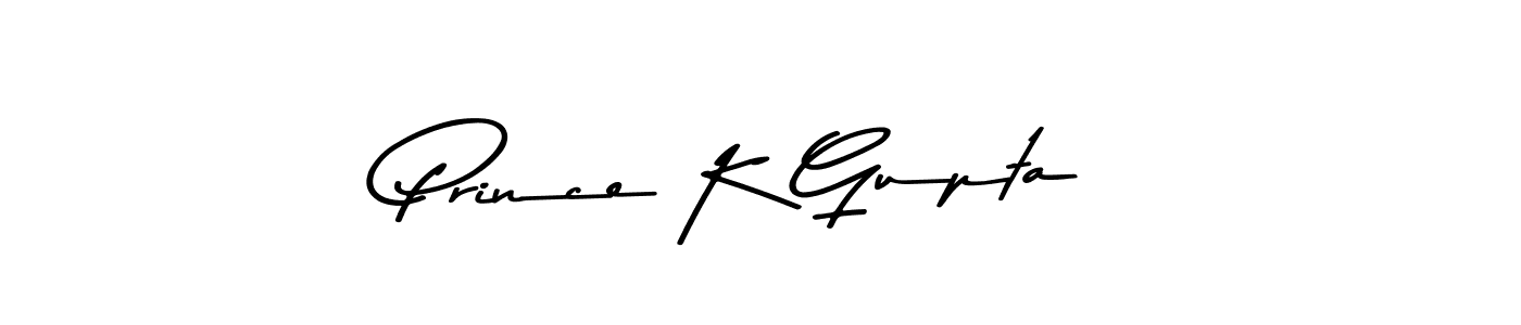 How to make Prince K Gupta name signature. Use Asem Kandis PERSONAL USE style for creating short signs online. This is the latest handwritten sign. Prince K Gupta signature style 9 images and pictures png