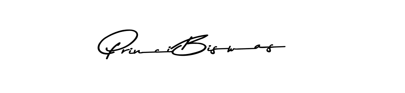 Create a beautiful signature design for name Princi Biswas. With this signature (Asem Kandis PERSONAL USE) fonts, you can make a handwritten signature for free. Princi Biswas signature style 9 images and pictures png