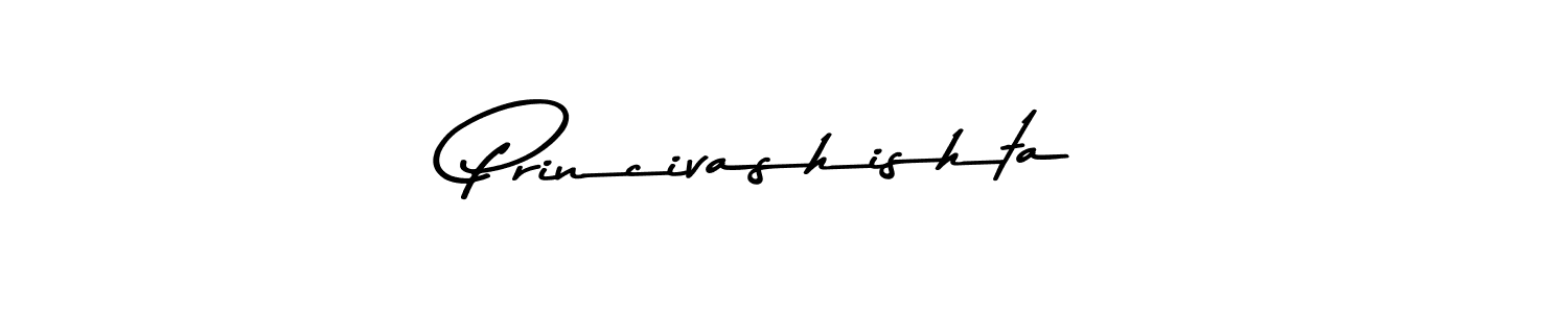 How to make Princivashishta name signature. Use Asem Kandis PERSONAL USE style for creating short signs online. This is the latest handwritten sign. Princivashishta signature style 9 images and pictures png