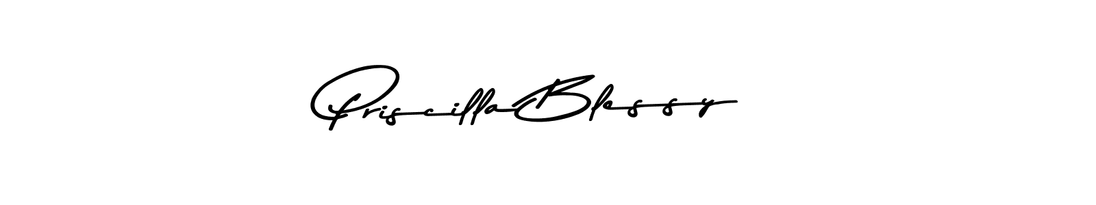 Make a beautiful signature design for name Priscilla Blessy. With this signature (Asem Kandis PERSONAL USE) style, you can create a handwritten signature for free. Priscilla Blessy signature style 9 images and pictures png