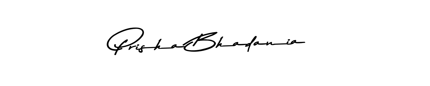 if you are searching for the best signature style for your name Prisha Bhadania. so please give up your signature search. here we have designed multiple signature styles  using Asem Kandis PERSONAL USE. Prisha Bhadania signature style 9 images and pictures png