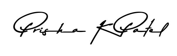 Try this chic Prisha K Patel handwritten sign style. Using Asem Kandis PERSONAL USE font elements, it gives your name a sleek, memorable identity. Prisha K Patel signature style 9 images and pictures png