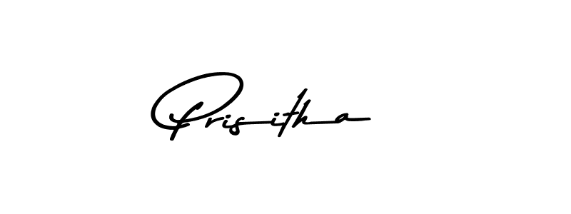 How to make Prisitha name signature. Use Asem Kandis PERSONAL USE style for creating short signs online. This is the latest handwritten sign. Prisitha signature style 9 images and pictures png