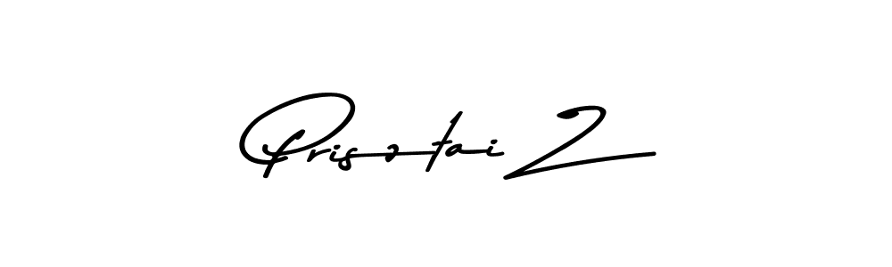 How to make Prisztai Z name signature. Use Asem Kandis PERSONAL USE style for creating short signs online. This is the latest handwritten sign. Prisztai Z signature style 9 images and pictures png