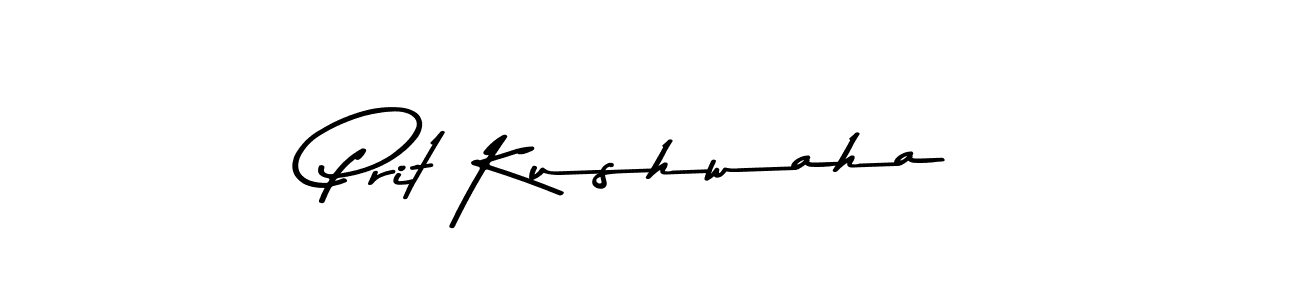 How to make Prit Kushwaha name signature. Use Asem Kandis PERSONAL USE style for creating short signs online. This is the latest handwritten sign. Prit Kushwaha signature style 9 images and pictures png