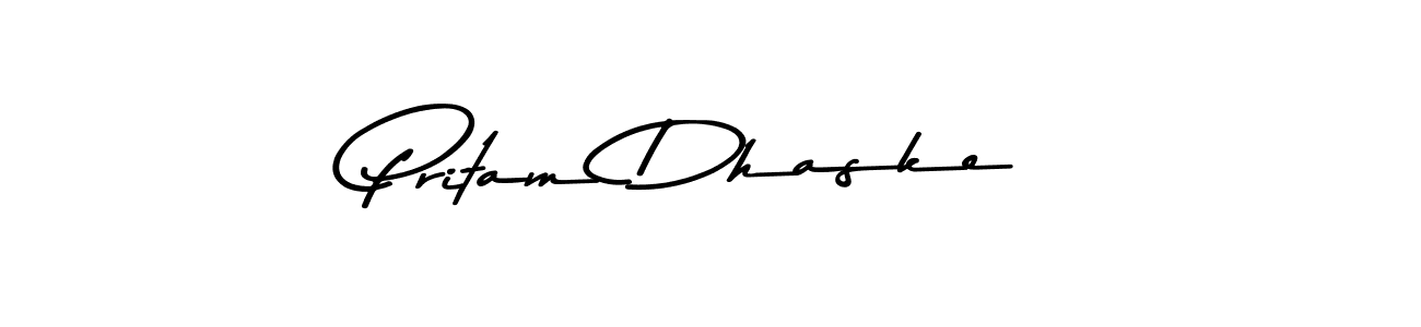 How to make Pritam Dhaske name signature. Use Asem Kandis PERSONAL USE style for creating short signs online. This is the latest handwritten sign. Pritam Dhaske signature style 9 images and pictures png