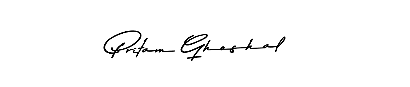 Design your own signature with our free online signature maker. With this signature software, you can create a handwritten (Asem Kandis PERSONAL USE) signature for name Pritam Ghoshal. Pritam Ghoshal signature style 9 images and pictures png