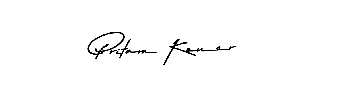 Design your own signature with our free online signature maker. With this signature software, you can create a handwritten (Asem Kandis PERSONAL USE) signature for name Pritam Koner. Pritam Koner signature style 9 images and pictures png