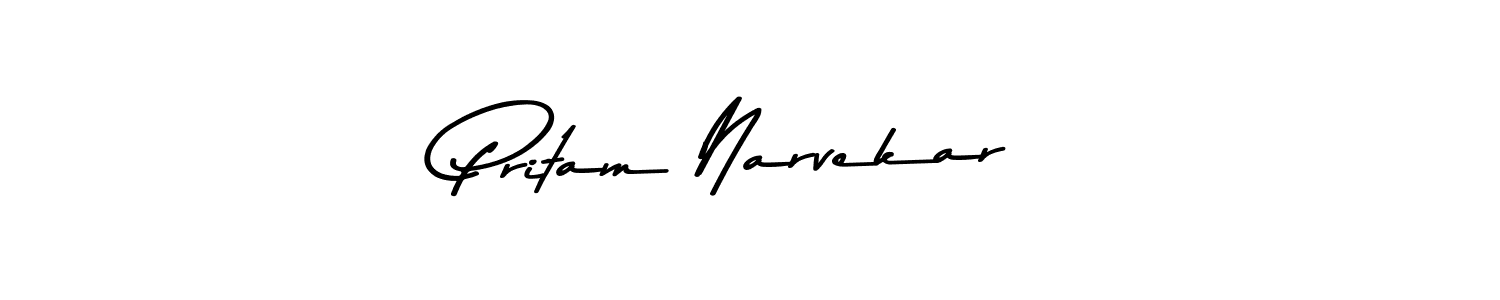 Make a beautiful signature design for name Pritam Narvekar. With this signature (Asem Kandis PERSONAL USE) style, you can create a handwritten signature for free. Pritam Narvekar signature style 9 images and pictures png