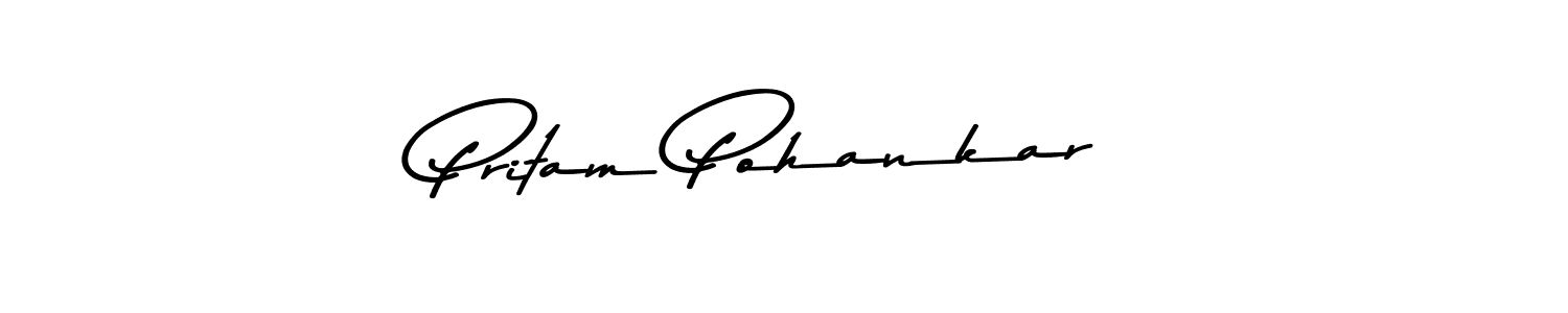 You should practise on your own different ways (Asem Kandis PERSONAL USE) to write your name (Pritam Pohankar) in signature. don't let someone else do it for you. Pritam Pohankar signature style 9 images and pictures png