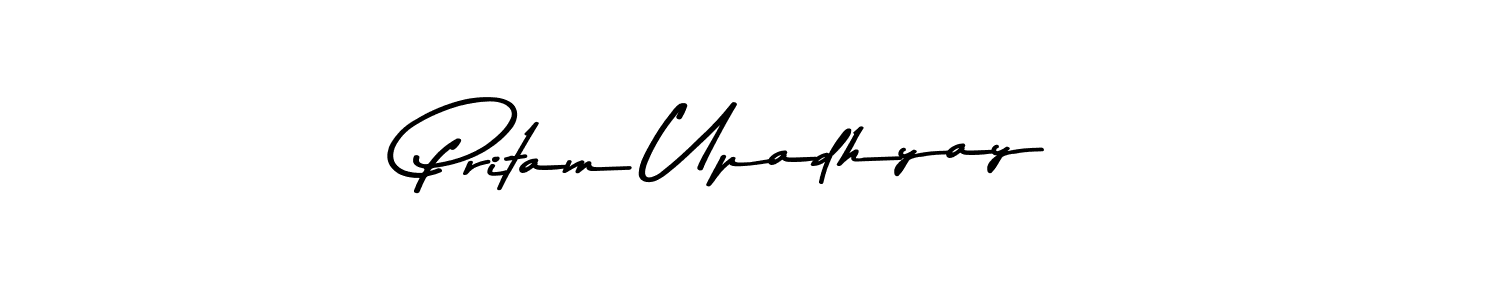 How to make Pritam Upadhyay name signature. Use Asem Kandis PERSONAL USE style for creating short signs online. This is the latest handwritten sign. Pritam Upadhyay signature style 9 images and pictures png