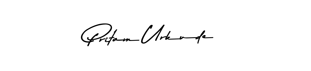 How to make Pritam Urkude name signature. Use Asem Kandis PERSONAL USE style for creating short signs online. This is the latest handwritten sign. Pritam Urkude signature style 9 images and pictures png