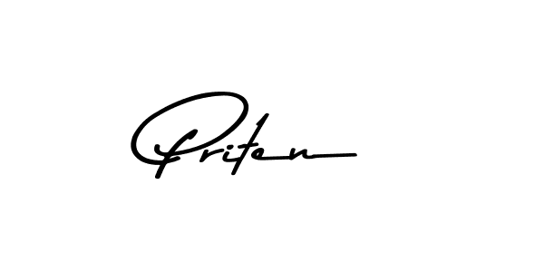Use a signature maker to create a handwritten signature online. With this signature software, you can design (Asem Kandis PERSONAL USE) your own signature for name Priten. Priten signature style 9 images and pictures png