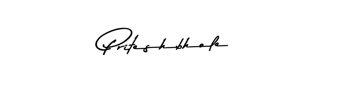 How to make Priteshbhole name signature. Use Asem Kandis PERSONAL USE style for creating short signs online. This is the latest handwritten sign. Priteshbhole signature style 9 images and pictures png